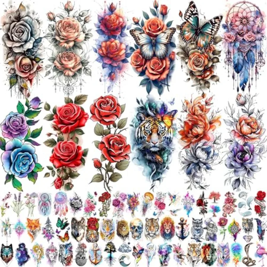 69 Sheets Watercolor 3D Rose Flowers Temporary Tattoos For Women Girls Adults, Realistic Peony Florals Fake Tattoo Stickers Dre
69 Sheets Watercolor 3D Rose Flowers Temporary Tattoos For Women Girls Adults, Realistic Peony Florals Fake Tattoo Stickers Dre