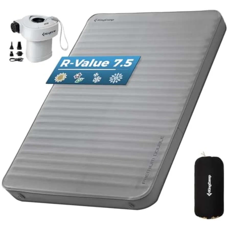 Premium Double Self Inflating Sleeping Pad 7.5 R-Value 3 Thick Full Size Insulated Camping Mattress for Car Camp Tent 2 Person
Premium Double Self Inflating Sleeping Pad 7.5 R-Value 3 Thick Full Size Insulated Camping Mattress for Car Camp Tent 2 Person