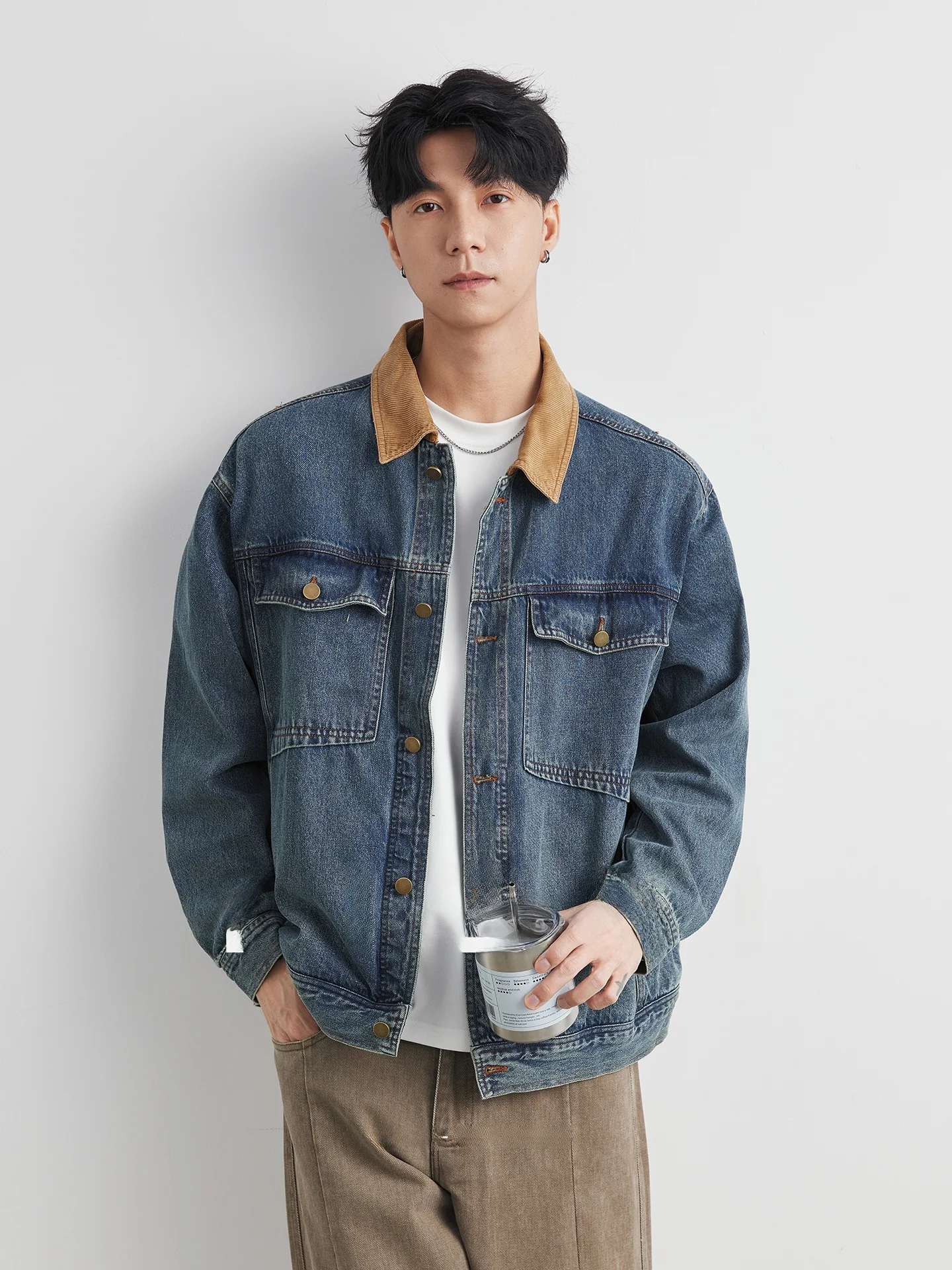 Activ Men's Vintage American Sle Loose Fit Denim Jaet Trendy Color Blo Spring Autumn Workwear Jaet for Youth
Activ Men's Vintage American Sle Loose Fit Denim Jaet Trendy Color Blo Spring Autumn Workwear Jaet for Youth