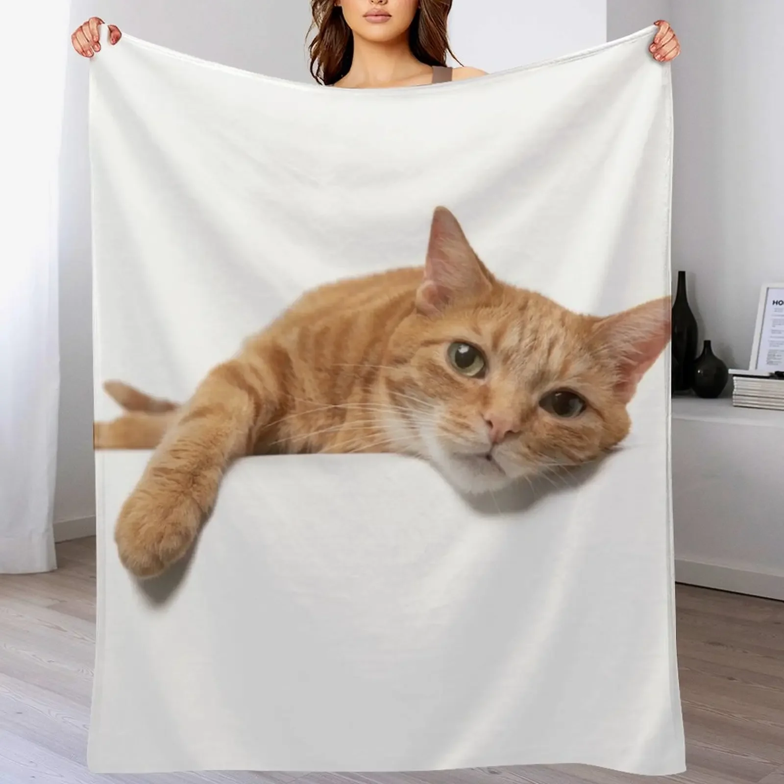 Orange Tabby Cat Laying on a White Background Throw Blanket Reusable Durable Soft Blanket for All Seasons
Orange Tabby Cat Laying on a White Background Throw Blanket Reusable Durable Soft Blanket for All Seasons