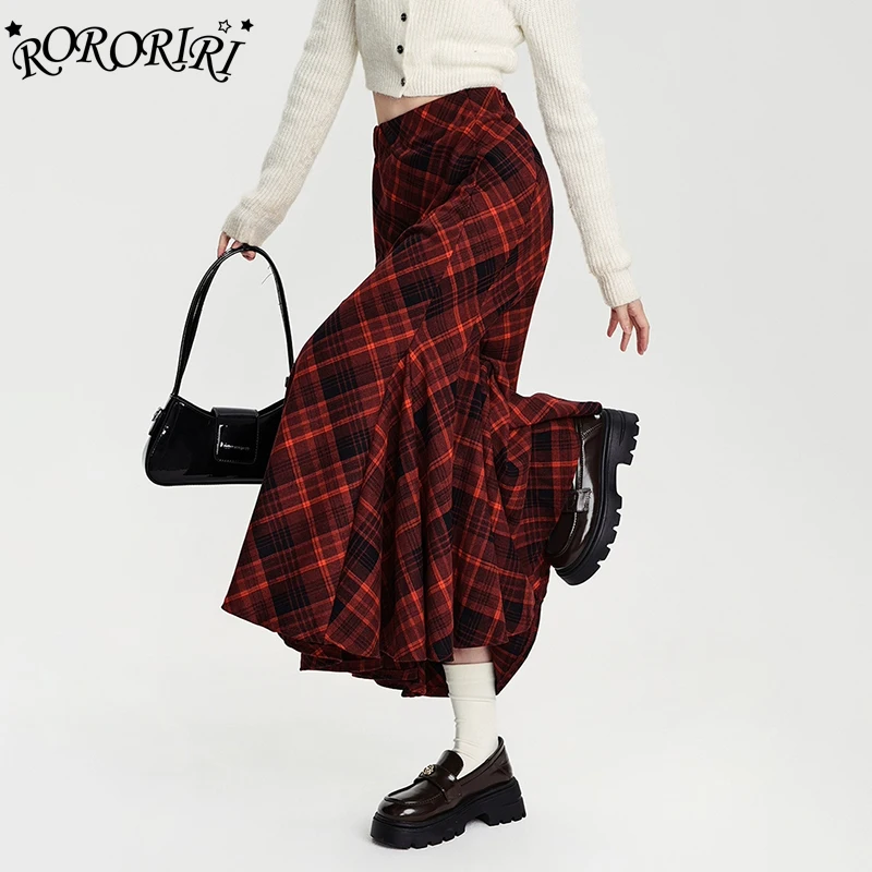 RORORIRI Flowy Ruffle Splice Plaid Long Skirt Women Vintage Tartan High Waist Slim Fit Mermaid Bodycon Skirt Grayu Y2k Clothes 
RORORIRI Flowy Ruffle Splice Plaid Long Skirt Women Vintage Tartan High Waist Slim Fit Mermaid Bodycon Skirt Grayu Y2k Clothes