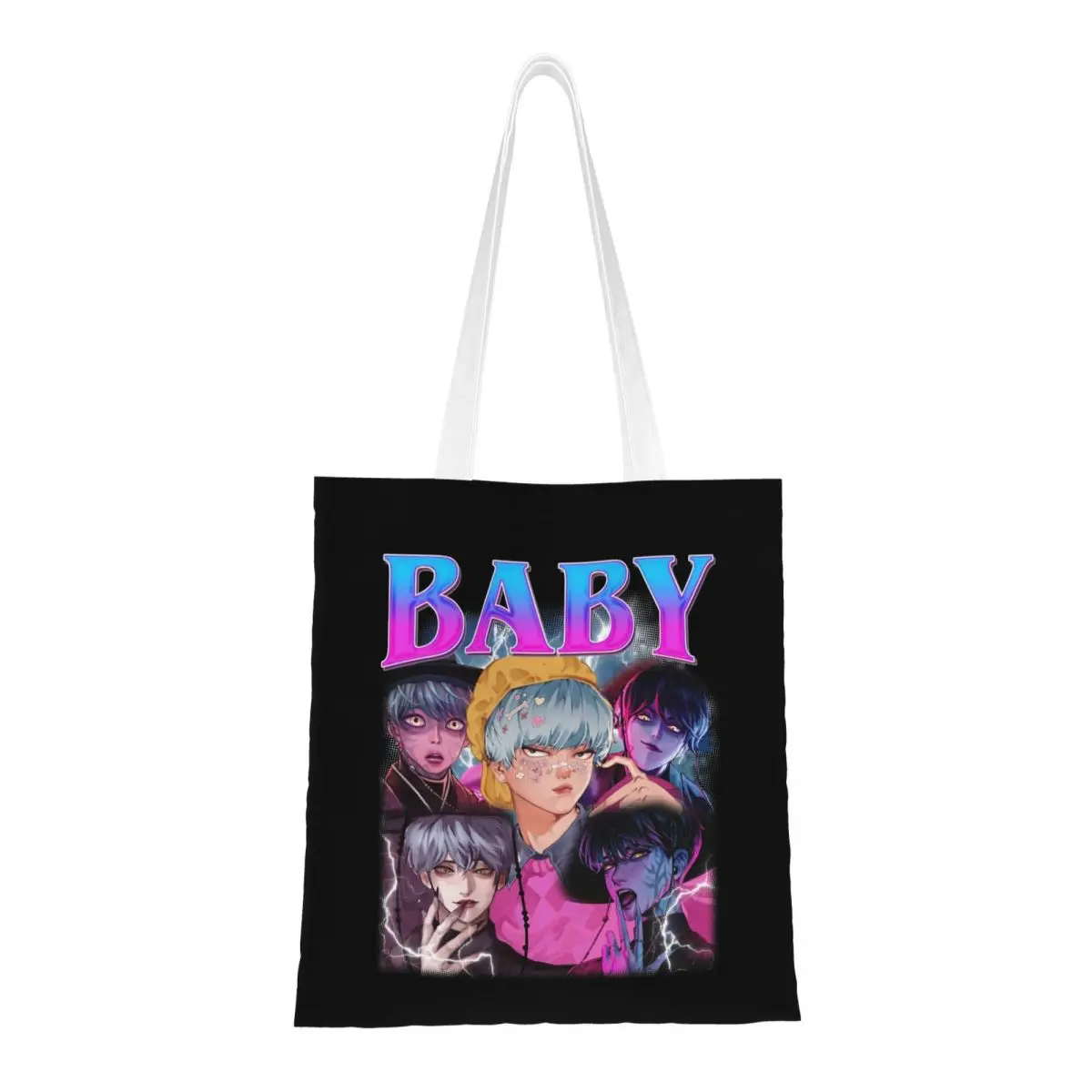 Kpop Demon Hunters BABY Saja Холщовая большая сумка для мальчиков Многоразовая большая вместительная сумка для покупок для студенческих сумок унисекс
Kpop Demon Hunters BABY Saja Холщовая большая сумка для мальчиков Многоразовая большая вместительная сумка для покупок для студенческих сумок унисекс