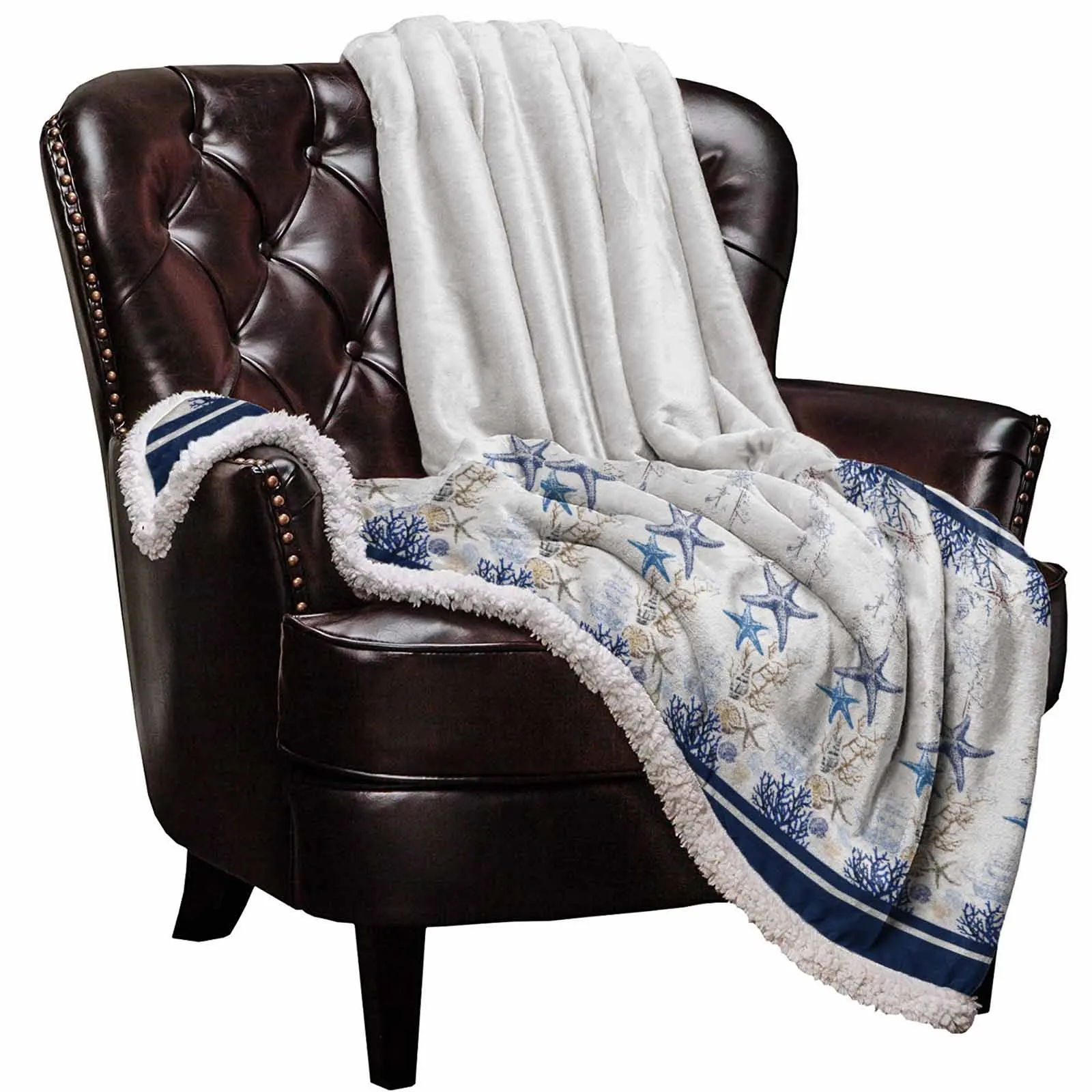 Modern Coral Starfish Blue Texture Warm Winter Soft Throw Sherpa Blankets for Home Beds Sofa Travel
Modern Coral Starfish Blue Texture Warm Winter Soft Throw Sherpa Blankets for Home Beds Sofa Travel