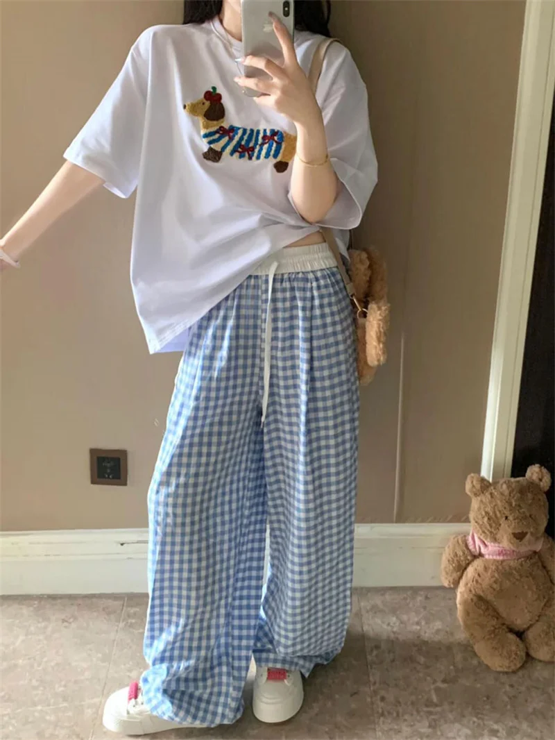Pink Plaid Wide Leg Pants Women's Summer Design Lazy Loose Straight Drapey Floor-Length Trousers Korean Style Commute Wind
Pink Plaid Wide Leg Pants Women's Summer Design Lazy Loose Straight Drapey Floor-Length Trousers Korean Style Commute Wind