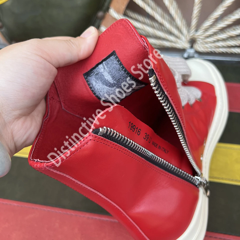 Jumbo Lace High Top Leather Shoes Ro Men and Women's Casual Shoes Round Toe Side Zippers Ankle Boots Lace Up Unisex Sneakers
Jumbo Lace High Top Leather Shoes Ro Men and Women's Casual Shoes Round Toe Side Zippers Ankle Boots Lace Up Unisex Sneakers
