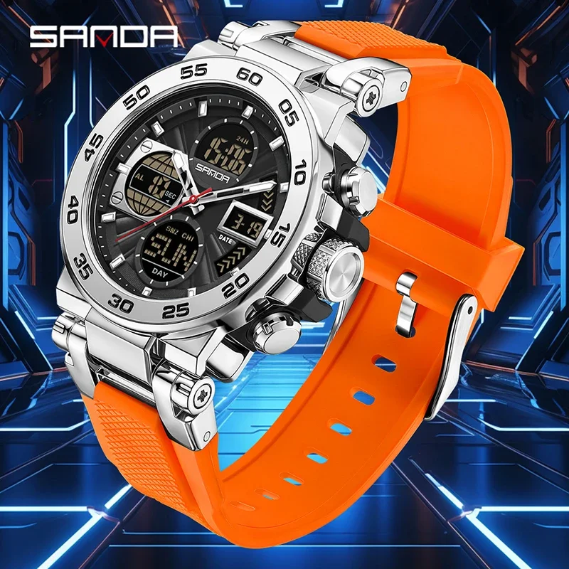 SANDA уличные военные спортивные мужские электронные наручные часы с двойным дисплеем 50 м водонепроницаемый будильник обратного отсчета мужские кварцевые часы
SANDA уличные военные спортивные мужские электронные наручные часы с двойным дисплеем 50 м водонепроницаемый будильник обратного отсчета мужские кварцевые часы