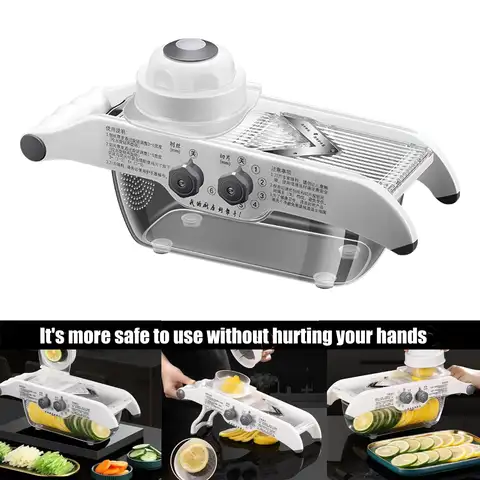 Multifunctional Lemon Slicer Vegetable Grater With Basket,V-Blade Fruit Potato Chopper Carrot Cutter Slicer Kitchen Accessories