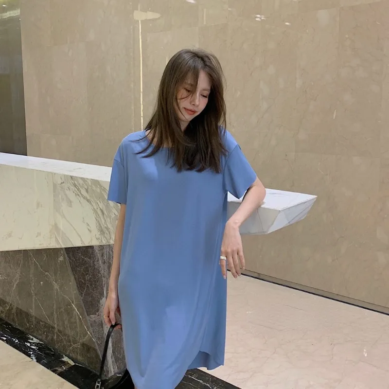 Nightgowns Women Home Casual Seamless Loose Simple Breathable Sleepwear Thin Solid All-match Ulzzang Fashion Basic Daily Summer
Nightgowns Women Home Casual Seamless Loose Simple Breathable Sleepwear Thin Solid All-match Ulzzang Fashion Basic Daily Summer