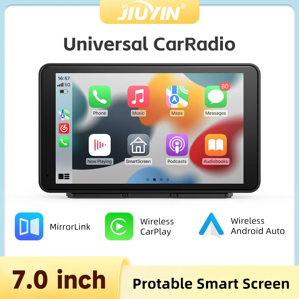 JIUYIN беспроводной автомобильный радиоприемник 7-дюймовый мультимедийный видеоплеер Carplay Android Auto Mirrorlink с сенсорным экраном и поддержкой BT 5,0 WIFI для автомобиля
JIUYIN беспроводной автомобильный радиоприемник 7-дюймовый мультимедийный видеоплеер Carplay Android Auto Mirrorlink с сенсорным экраном и поддержкой BT 5,0 WIFI для автомобиля