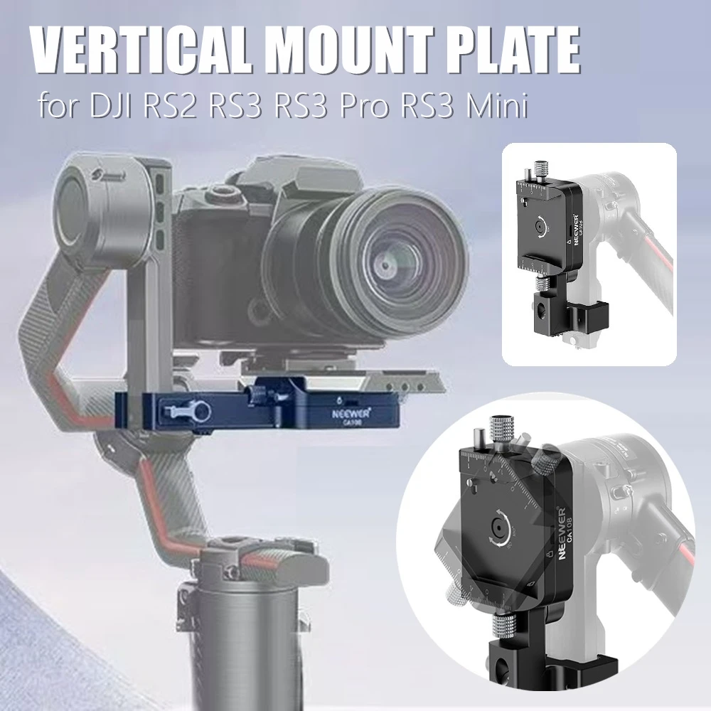 Камера, регулируемая вертикально-горизонтальная монтажная пластина для стабилизатора подвесов DJI Ronin RS2 RS3 RS4, с защитой от падения 180 ° Вращающаяся база
Камера, регулируемая вертикально-горизонтальная монтажная пластина для стабилизатора подвесов DJI Ronin RS2 RS3 RS4, с защитой от падения 180 ° Вращающаяся база