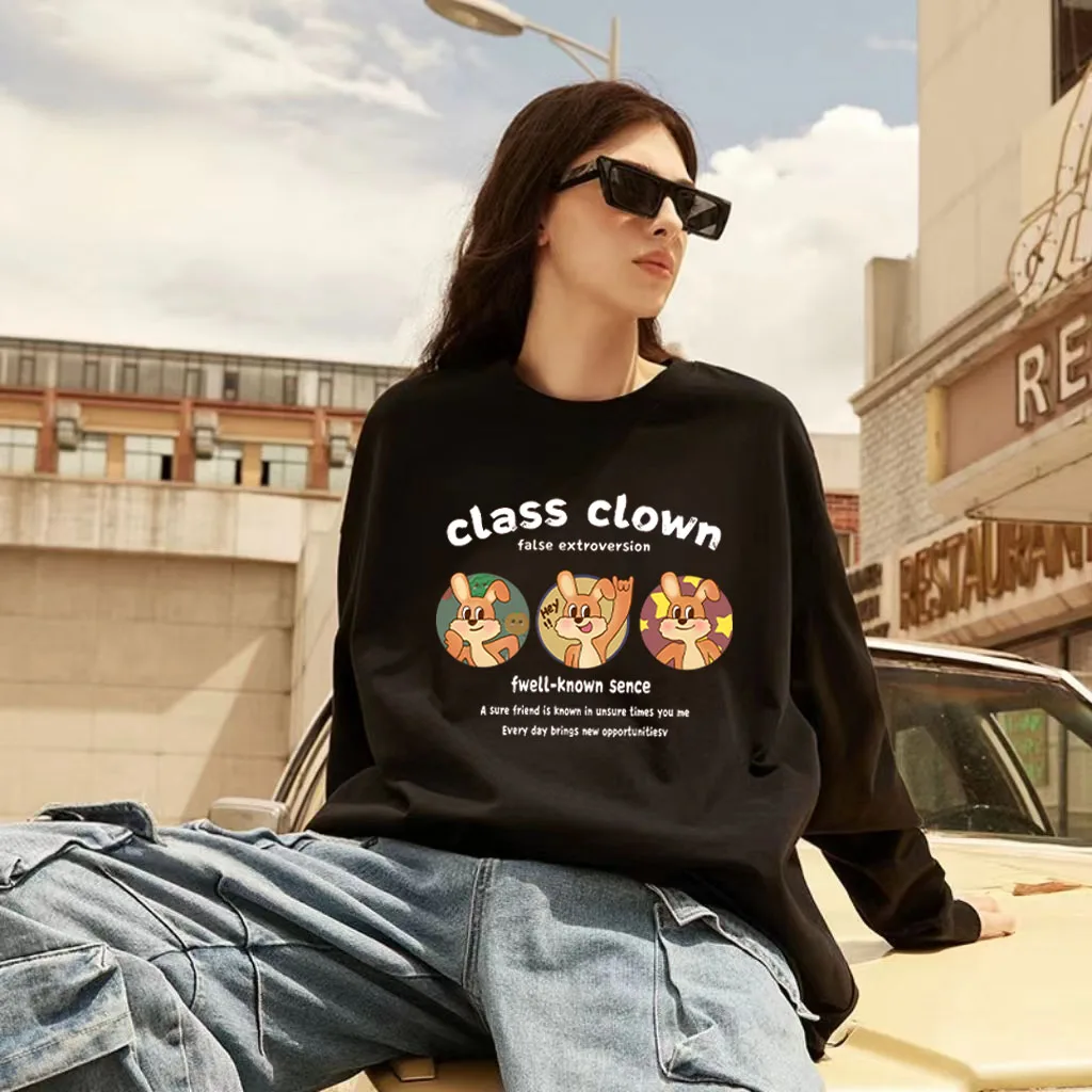 CLASS CLOWN Letter and Cartoon Rabbit Pattern Print Clothes 2025 New Fashion Crew Neck Sweatshirts
CLASS CLOWN Letter and Cartoon Rabbit Pattern Print Clothes 2025 New Fashion Crew Neck Sweatshirts