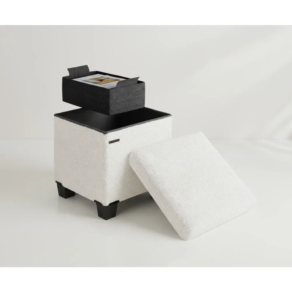 15 Inch Storage Ottoman Cube, Boucle Foot Stool with Removable Legs, Max 330lbs for Living Room & Bedroom
15 Inch Storage Ottoman Cube, Boucle Foot Stool with Removable Legs, Max 330lbs for Living Room & Bedroom