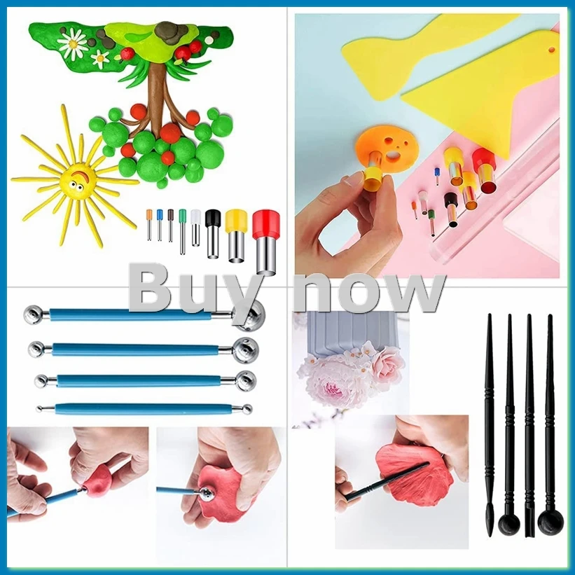 58Pcs Polymer Clay Tools Modelling Tool Set Sculpting Tool Kit for DIY Clay Ceramic Crafts for Crafts Sculpture-A68X
58Pcs Polymer Clay Tools Modelling Tool Set Sculpting Tool Kit for DIY Clay Ceramic Crafts for Crafts Sculpture-A68X