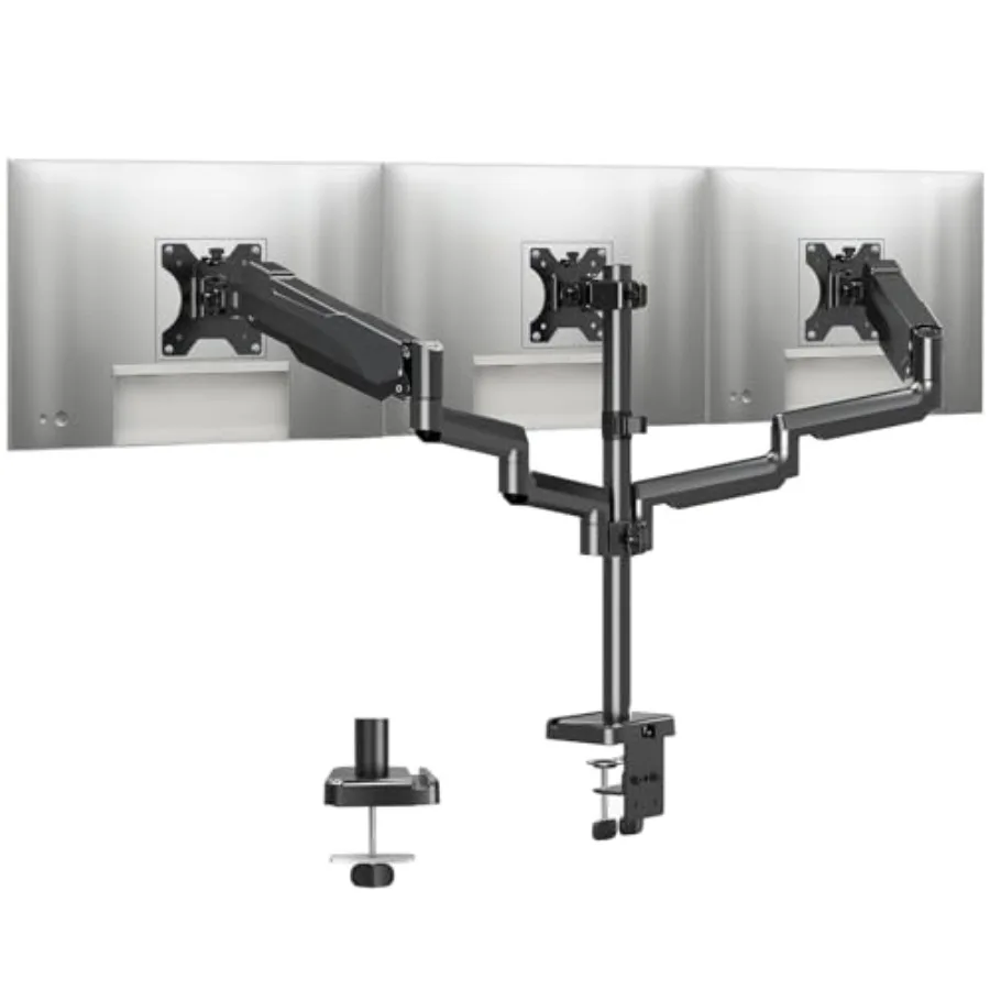 Кронштейн для трех мониторов - Настольное крепление для 3 мониторов, подходит для экранов до 27 дюймов, усиленный кронштейн для каждого монитора.
Кронштейн для трех мониторов - Настольное крепление для 3 мониторов, подходит для экранов до 27 дюймов, усиленный кронштейн для каждого монитора.