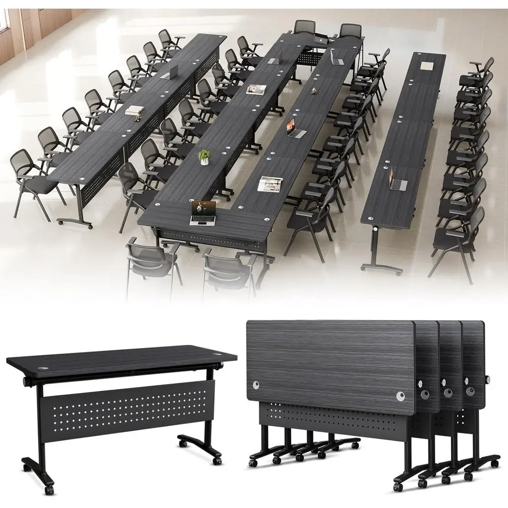 Elegant Stackable Training Table with Grommet, 47.2 Black, Ideal for Seminars and Classrooms
Elegant Stackable Training Table with Grommet, 47.2 Black, Ideal for Seminars and Classrooms