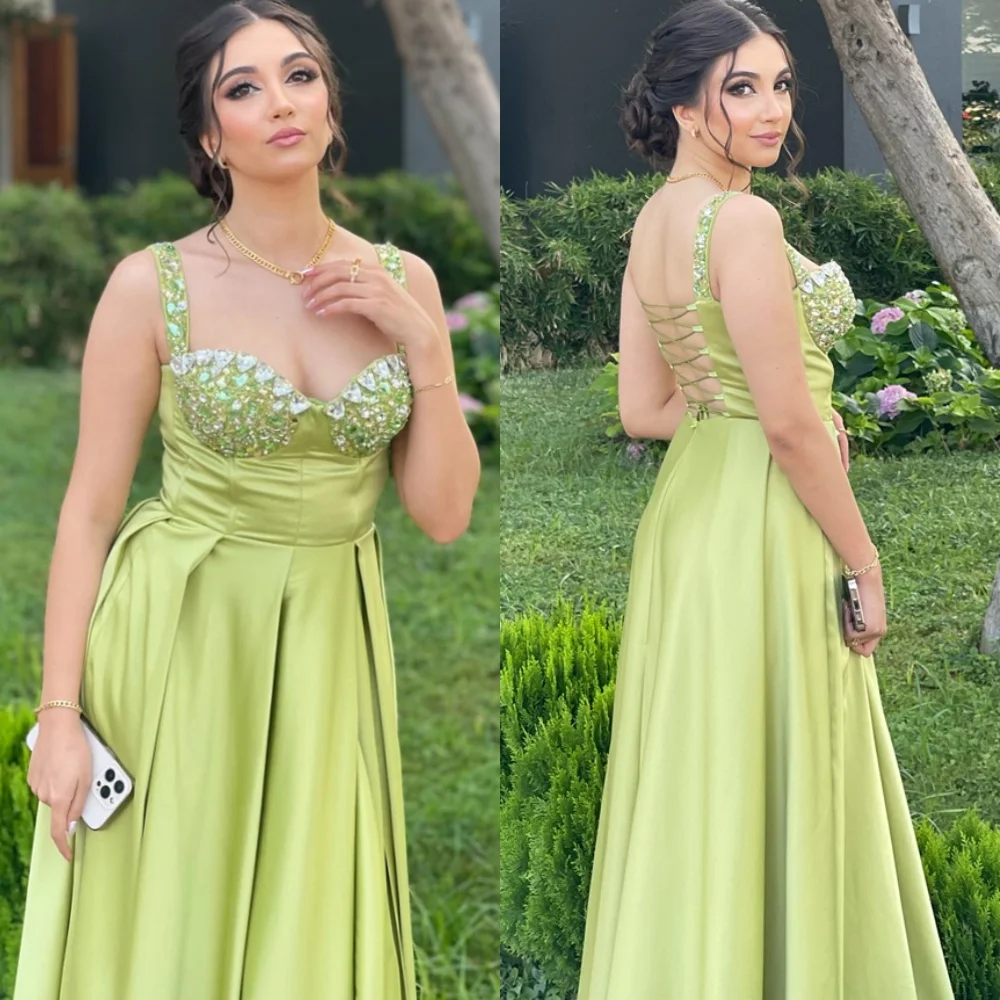 Customized Temperament Green Satin Evening Dress Classic Sleeveless Homecoming Dresses Temperament Special Occasion Gowns
Customized Temperament Green Satin Evening Dress Classic Sleeveless Homecoming Dresses Temperament Special Occasion Gowns