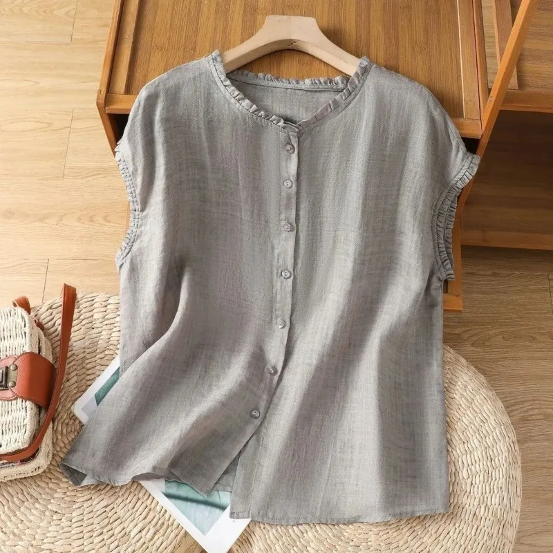 New Women's Blouse 2026 Spring Summer Korean Version Sense Of Design Ladies Tops Casual Sleeveless Comfortable Lady Shirt
New Women's Blouse 2026 Spring Summer Korean Version Sense Of Design Ladies Tops Casual Sleeveless Comfortable Lady Shirt