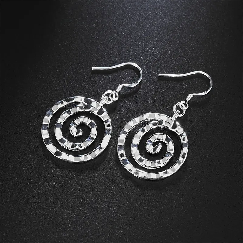 Charm 925 Sterling Silver 40MM Spiral Round Earrings For Women Party Gift Jewelry Fashion Accessories
Charm 925 Sterling Silver 40MM Spiral Round Earrings For Women Party Gift Jewelry Fashion Accessories
