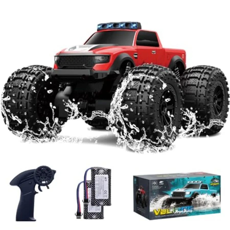 Amphibious RC car for outdoor play, waterproof ABS plastic, red, 4WD all-terrain capability with drift and stunt functions, inc
Amphibious RC car for outdoor play, waterproof ABS plastic, red, 4WD all-terrain capability with drift and stunt functions, inc