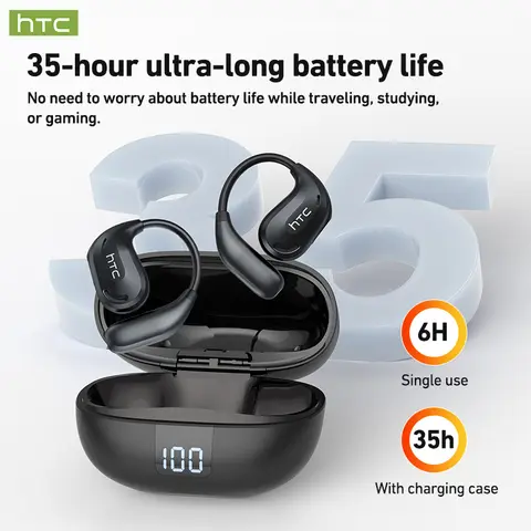 Bluetooth Headphones HTC NE47 AI Translation Open Ear, Surround Sound Comfortable Fit for Sports Running, Long Battery Life