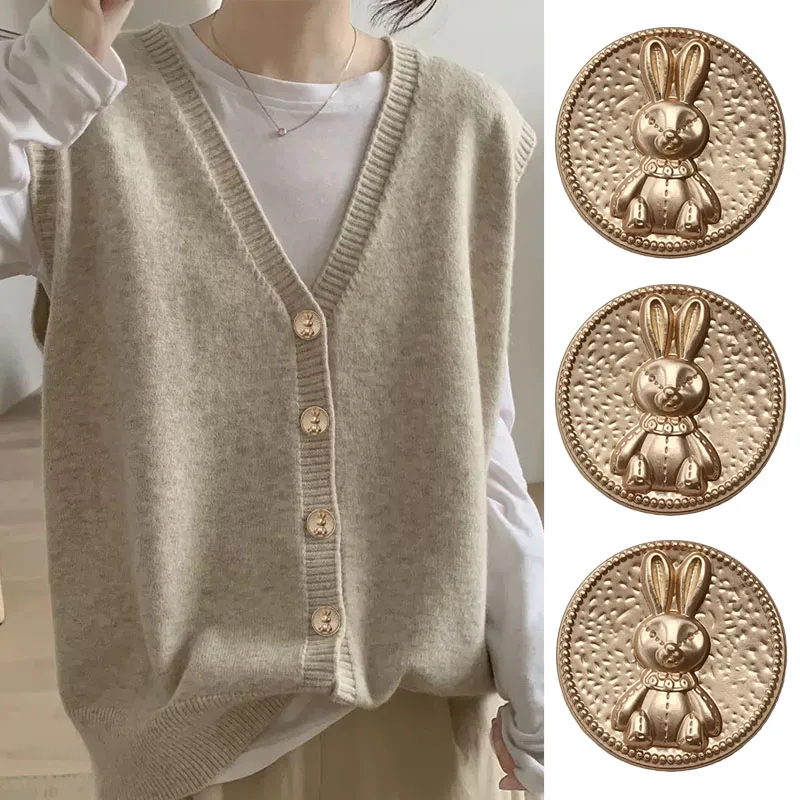 Cute Rabbit Pattern Metal Button, Knitted Sweater, Clothing Decoration Buttons, Dress, 10Pcs
Cute Rabbit Pattern Metal Button, Knitted Sweater, Clothing Decoration Buttons, Dress, 10Pcs