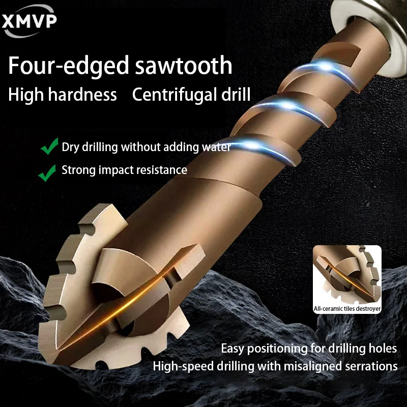 New four-edge serrated eccentric drill bit - specialized electric drill bit for dry concrete construction and high-hardness ti
New four-edge serrated eccentric drill bit - specialized electric drill bit for dry concrete construction and high-hardness ti