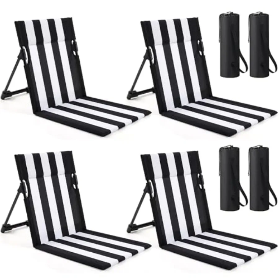 4 Pack Foldable Poolside Chairs for Outdoor Adults Traveling Camping Picnic Lawn, Black and White Stripe Polyester with Back Su
4 Pack Foldable Poolside Chairs for Outdoor Adults Traveling Camping Picnic Lawn, Black and White Stripe Polyester with Back Su