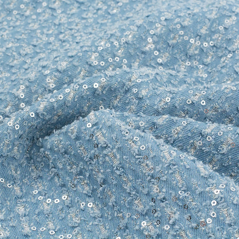 Sequin embroidery washed denim fabric Heavy thick designer denim fabric.for diy sewing acket coat pants hat bag fabrics
Sequin embroidery washed denim fabric Heavy thick designer denim fabric.for diy sewing acket coat pants hat bag fabrics
