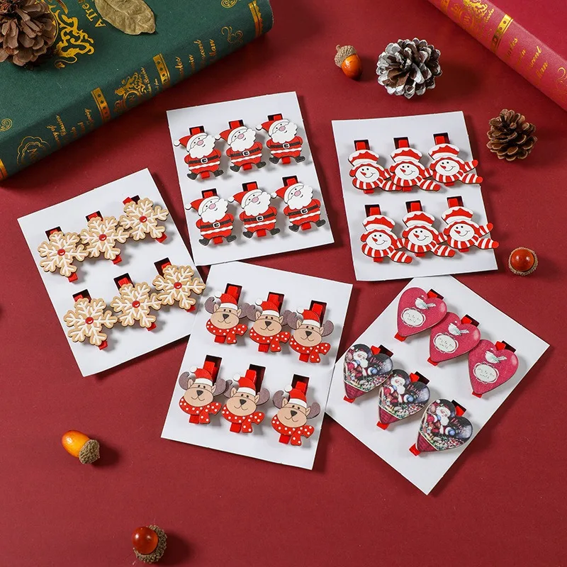 6pcs Christmas Wooden Cartoon Clip Santa Claus Snowman Elk Snowflake Photo Clip Xmas Ornaments Noel Merry Christmas Decor 2024
6pcs Christmas Wooden Cartoon Clip Santa Claus Snowman Elk Snowflake Photo Clip Xmas Ornaments Noel Merry Christmas Decor 2024