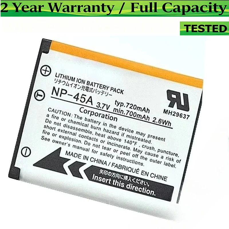 Brand-New NP-45A Battery For FUJIFILM J38 Z70 Z35 J40 J20 NP-45 NP-45B NP-45S XP10 XP11 NP45A Replace
Brand-New NP-45A Battery For FUJIFILM J38 Z70 Z35 J40 J20 NP-45 NP-45B NP-45S XP10 XP11 NP45A Replace