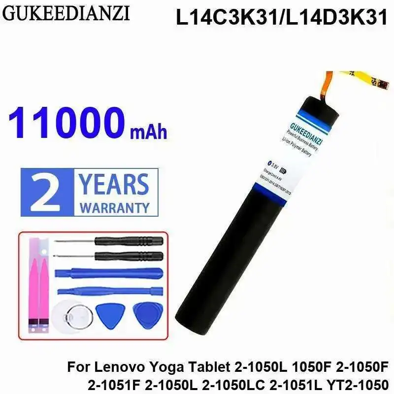 Battery L14C3K31 L14D3K31 11000mAh For Lenovo Yoga Tablet 2-1050L 1050F 2-1050F 2-1051F 2-1050L 2-1050LC 2-1051L YT2-1050
Battery L14C3K31 L14D3K31 11000mAh For Lenovo Yoga Tablet 2-1050L 1050F 2-1050F 2-1051F 2-1050L 2-1050LC 2-1051L YT2-1050