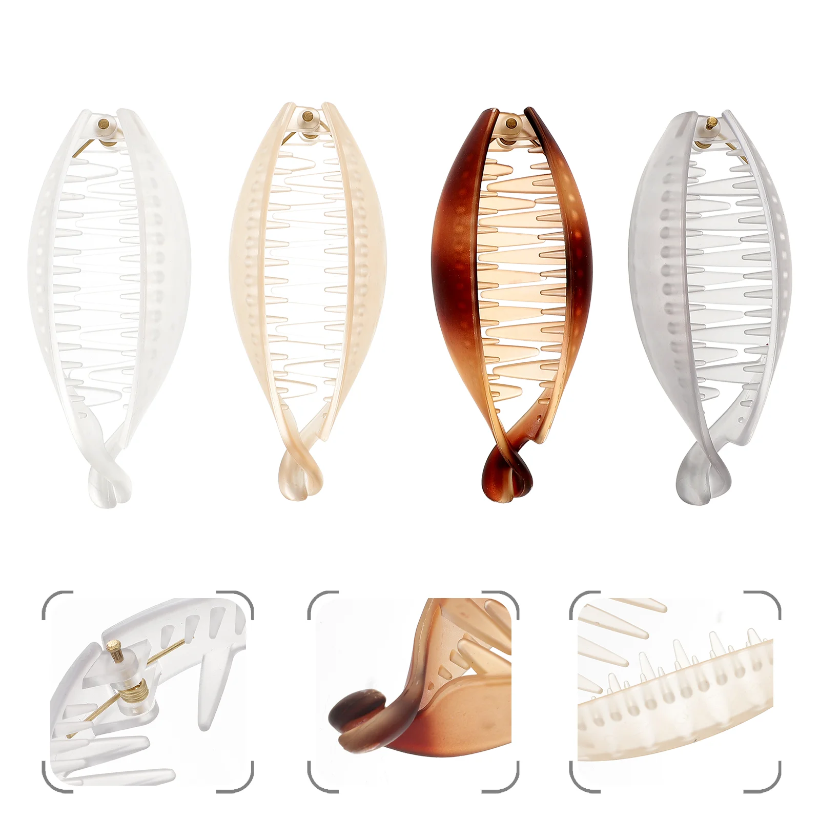 4 Pcs Hair Pins Banana Clip Ponytail Holder Clamps Big Hairpin Clips for Women Miss
4 Pcs Hair Pins Banana Clip Ponytail Holder Clamps Big Hairpin Clips for Women Miss