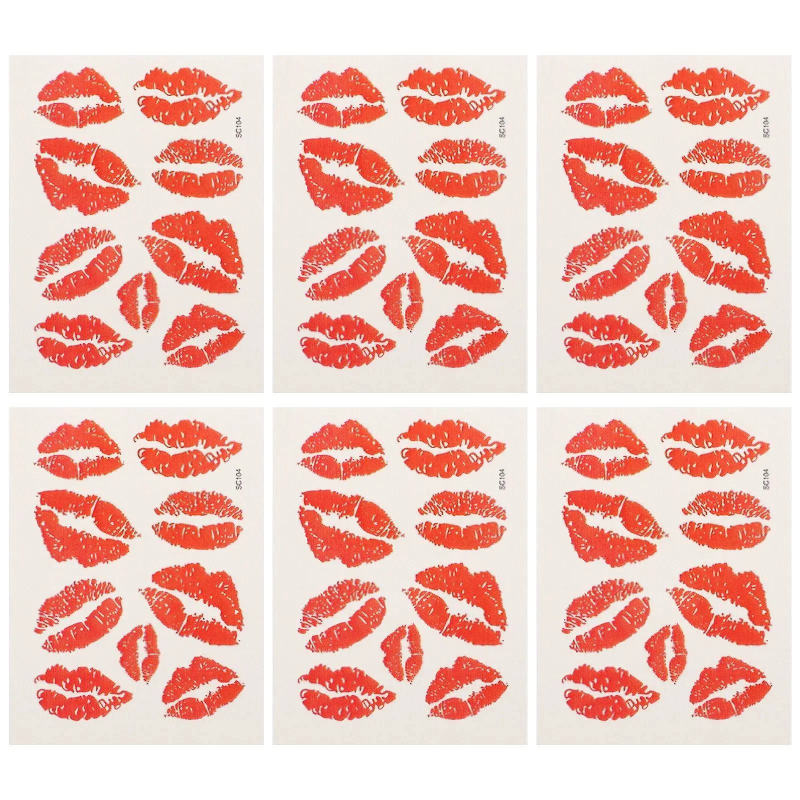 6 Pcs Red Lip Tattoo Stickers Lifelike Waterproof Temporary Decorations Safe Non Toxic Skin Friendly For Face Arms Legs
6 Pcs Red Lip Tattoo Stickers Lifelike Waterproof Temporary Decorations Safe Non Toxic Skin Friendly For Face Arms Legs
