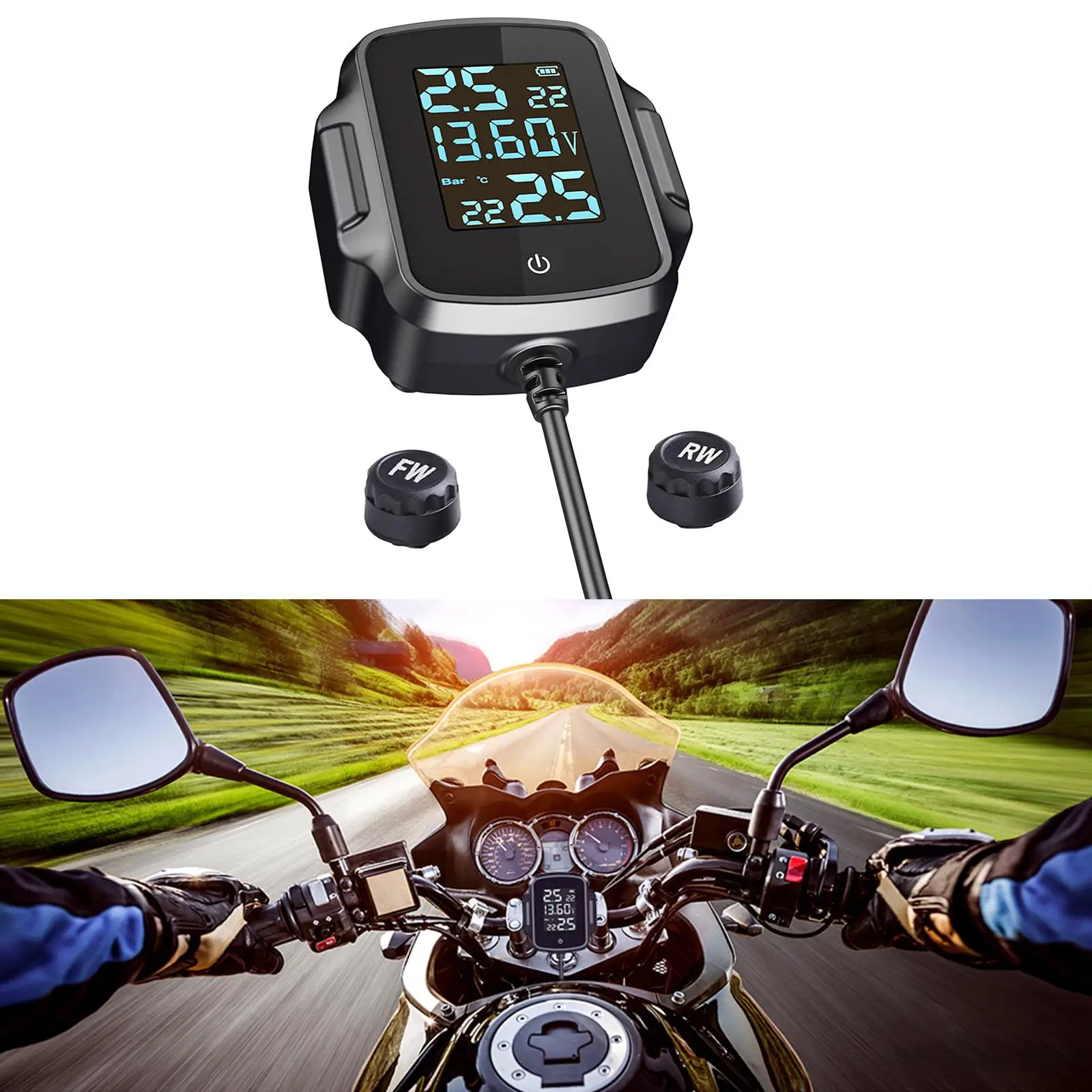 Cordless Wireless TPMS Tire Pressure Gauge ABS Digital Display for Motorcycle and Bicycle Real Time Air Pressure Measurement
Cordless Wireless TPMS Tire Pressure Gauge ABS Digital Display for Motorcycle and Bicycle Real Time Air Pressure Measurement