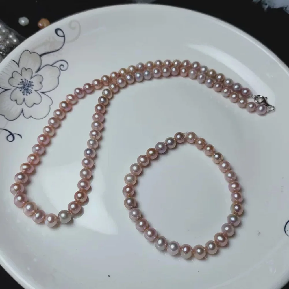 Fashion necklace AAA6-7mm natural South Sea pearl necklace 40cm/925s button+closed bracelet 18cm/supports customized sizes
Fashion necklace AAA6-7mm natural South Sea pearl necklace 40cm/925s button+closed bracelet 18cm/supports customized sizes