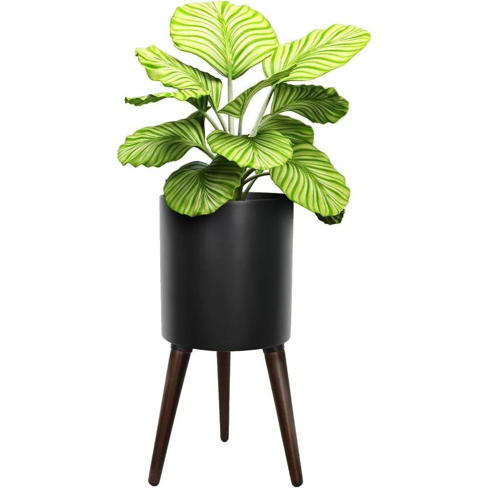 Mid Century Flower Pots with Wood Stand, Large Modern Standing Planters with Drainage Holes , Planting Indoor Outdoor Decorative
Mid Century Flower Pots with Wood Stand, Large Modern Standing Planters with Drainage Holes , Planting Indoor Outdoor Decorative