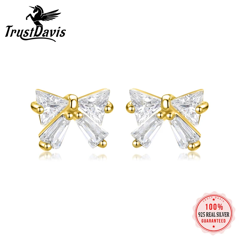 TrustDavis Real 925 Sterling Silver Earring Bowknot Shiny Zircon Screw Stud Earrings for Women Wedding Fine Jewelry Gift DS3476
TrustDavis Real 925 Sterling Silver Earring Bowknot Shiny Zircon Screw Stud Earrings for Women Wedding Fine Jewelry Gift DS3476