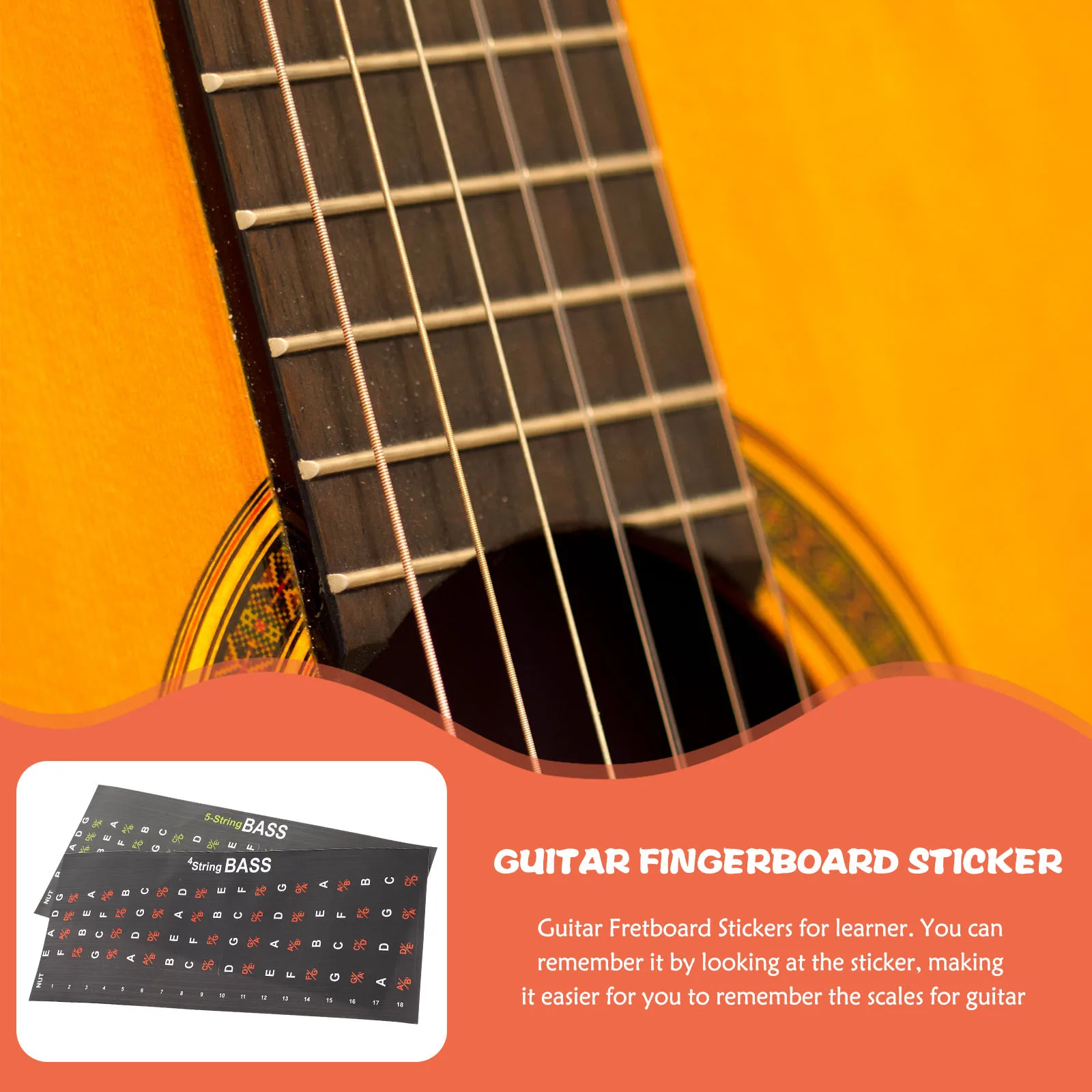 2 Pcs Fret Map Sticker Guitar Fretboard Stickers Inlay Notes Chart Beginner Finger
2 Pcs Fret Map Sticker Guitar Fretboard Stickers Inlay Notes Chart Beginner Finger