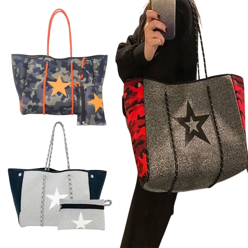 Women's Luxury Neoprene Cloth Tote Travel Shoulder Bags Large-capacity Waterproof Multipurpose Beach Bag With Bottom Board
Women's Luxury Neoprene Cloth Tote Travel Shoulder Bags Large-capacity Waterproof Multipurpose Beach Bag With Bottom Board