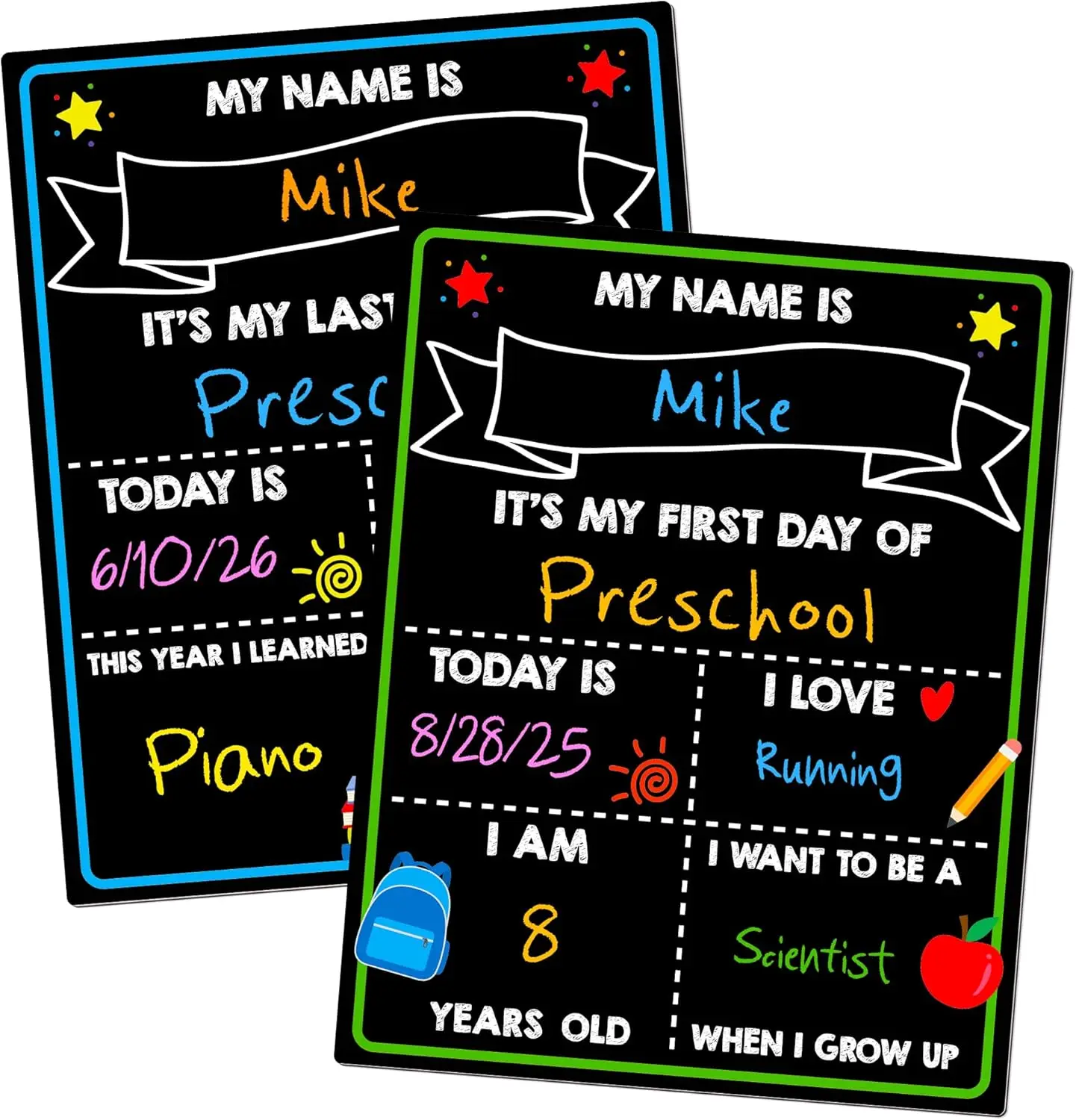 Reusable First Day of School Chalkboard Sign, 14x11 in Double-Sided Board for Kids
Reusable First Day of School Chalkboard Sign, 14x11 in Double-Sided Board for Kids