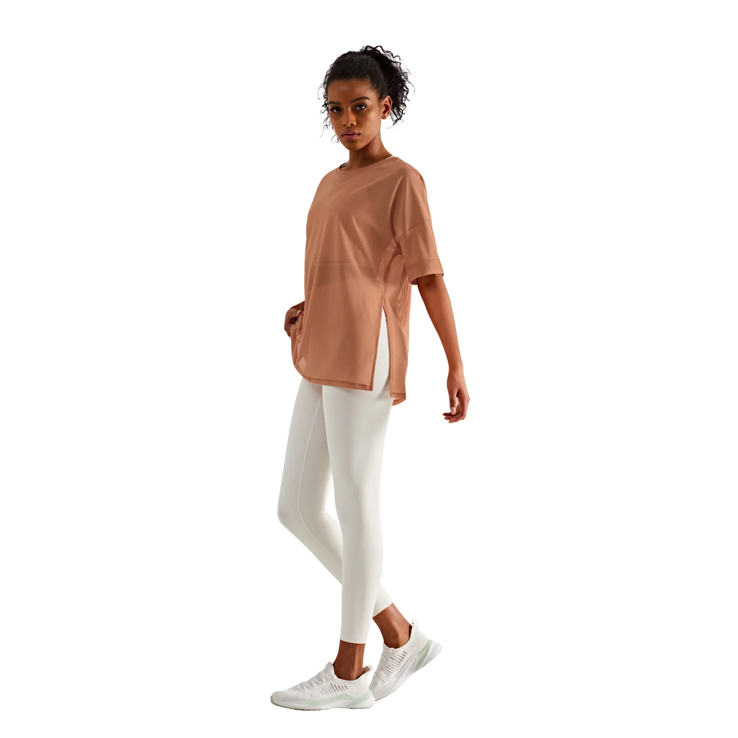 2025 Women's High Performance Nude Touch Nylon Mesh Stitching Loose Yoga Sports Top Cool Short Sleeve Split Design Quick Drying
2025 Women's High Performance Nude Touch Nylon Mesh Stitching Loose Yoga Sports Top Cool Short Sleeve Split Design Quick Drying