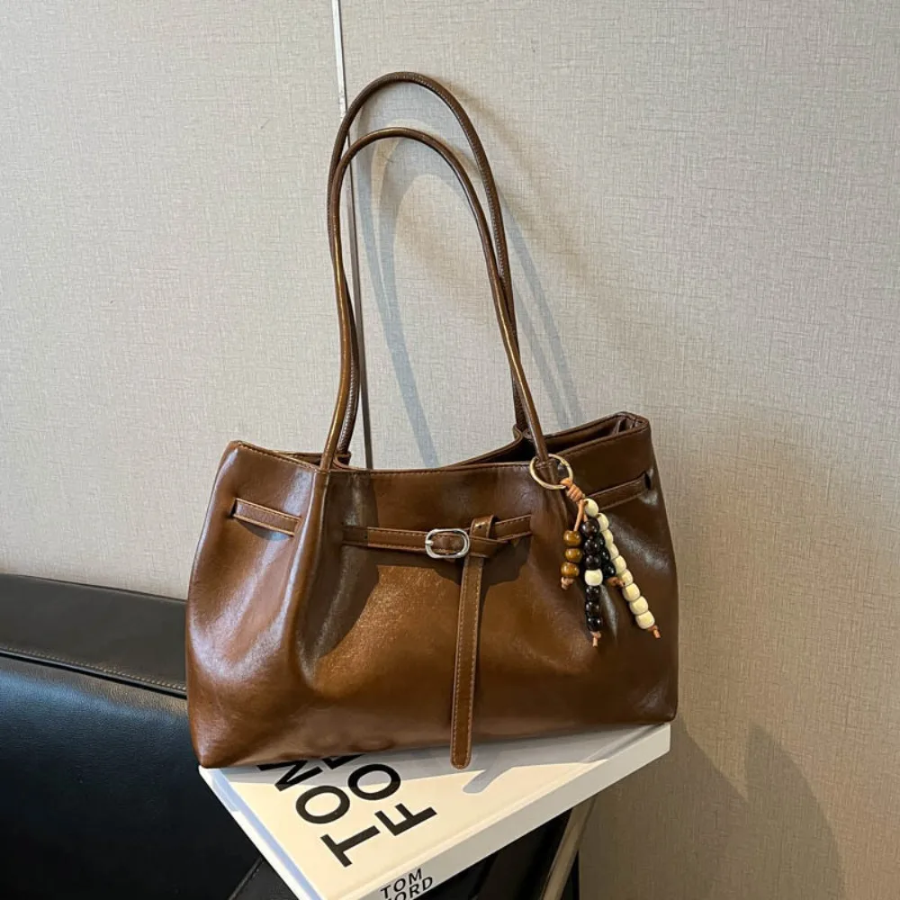 Suede/PU Leather Shoulder Bag Retro Elegant Handbag Large Capacity Solid Color Commuting Tote Bag School/Travel/Work Suede/PU Leather Shoulder Bag Retro Elegant Handbag Large Capacity Solid Color Commuting Tote Bag School/Travel/Work