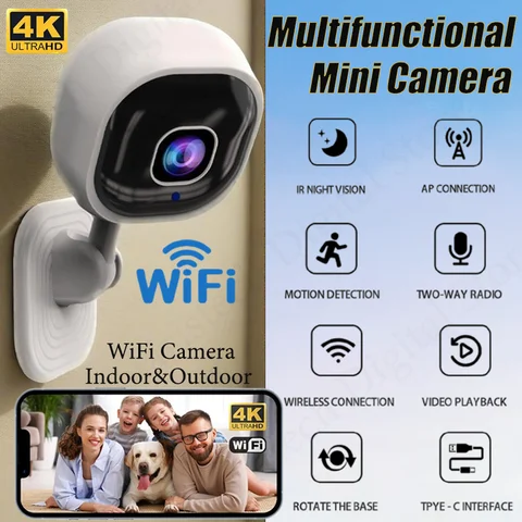 A3 Mini caméra WiFi caméra 4K caméra de Surveillance de sécurité Audio bidirectionnel détection de mouvement IR Vision nocturne caméra Protection de sécurité