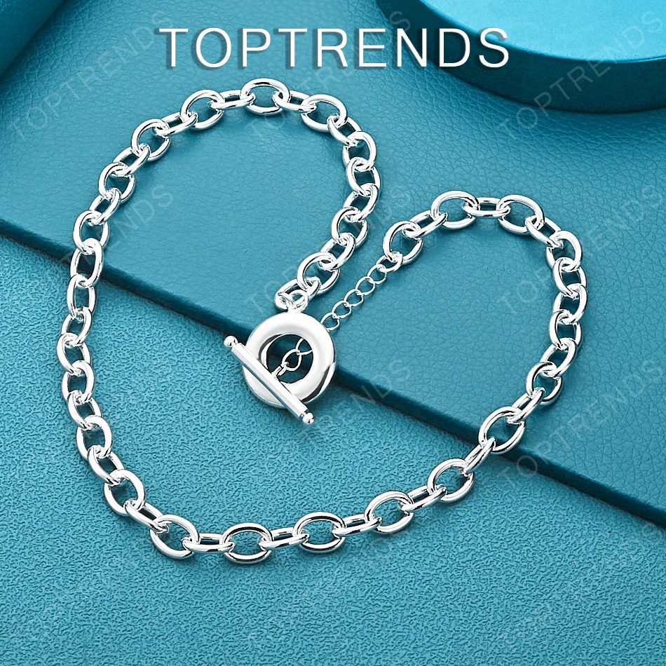 47cm 925 Sterling Silver OT Clasp Necklace Fashion Trendy Necklace For Men Women Birthday Party Holiday Gift Jewelry Accessories
47cm 925 Sterling Silver OT Clasp Necklace Fashion Trendy Necklace For Men Women Birthday Party Holiday Gift Jewelry Accessories