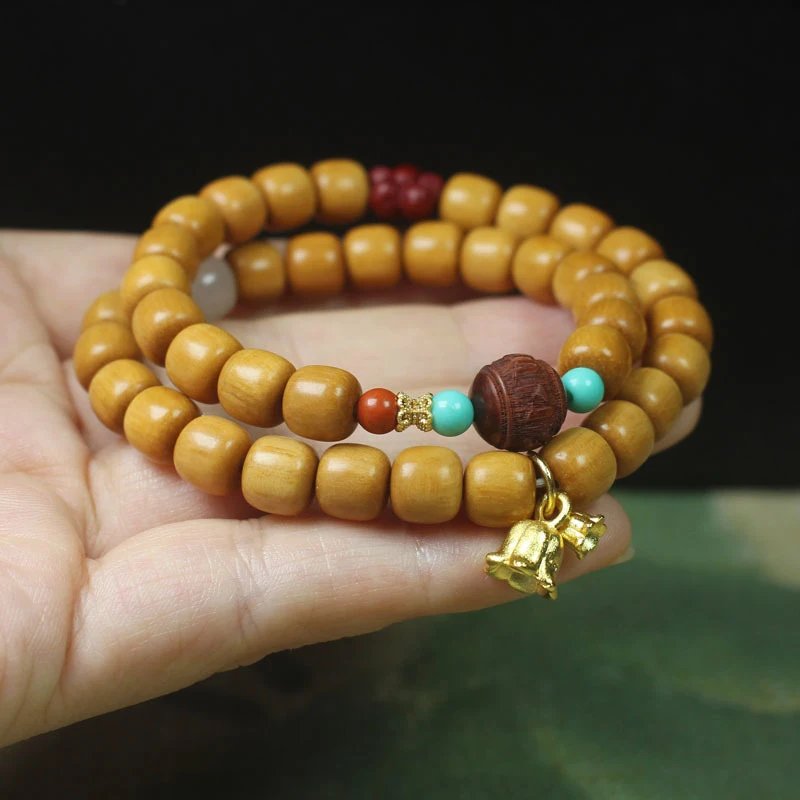 Sandalwood vintage-style beads double-layer bracelet with lily of the valley pendant, collectible prayer beads and Buddhist bead
Sandalwood vintage-style beads double-layer bracelet with lily of the valley pendant, collectible prayer beads and Buddhist bead