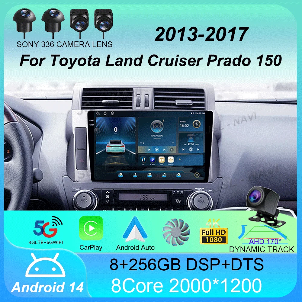 Car Radio Android 14 For Toyota Land Cruiser Prado 150 2013 2014 - 2017 Navigation Multimedia Player GPS WiFi+4G Video Carplay
Car Radio Android 14 For Toyota Land Cruiser Prado 150 2013 2014 - 2017 Navigation Multimedia Player GPS WiFi+4G Video Carplay
