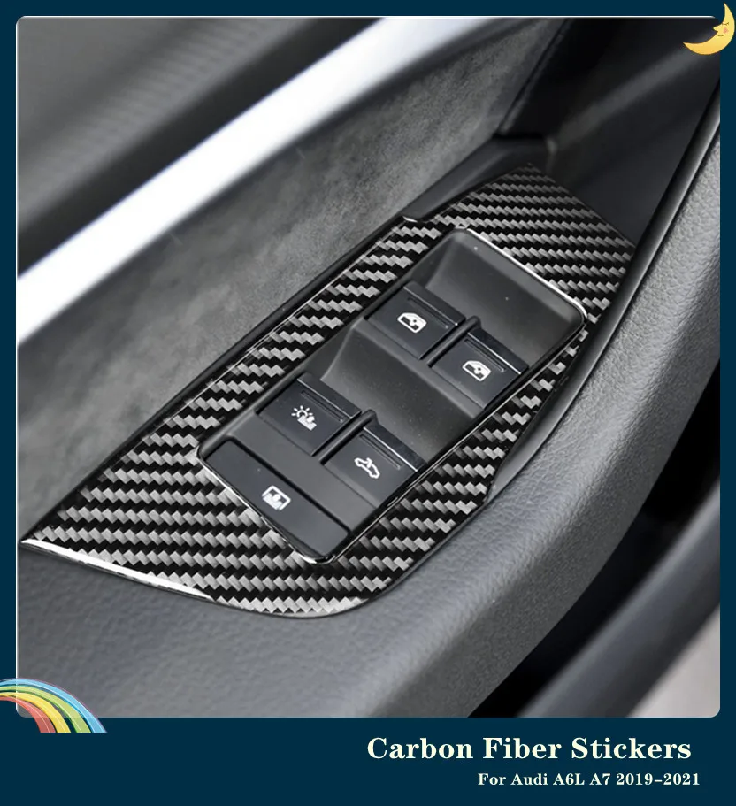 Carbon Fiber Car Windows Switch Control Panel Frame Trim Cover Decoration Sticker For Audi A6L A7 2019-2021 Accessories
Carbon Fiber Car Windows Switch Control Panel Frame Trim Cover Decoration Sticker For Audi A6L A7 2019-2021 Accessories