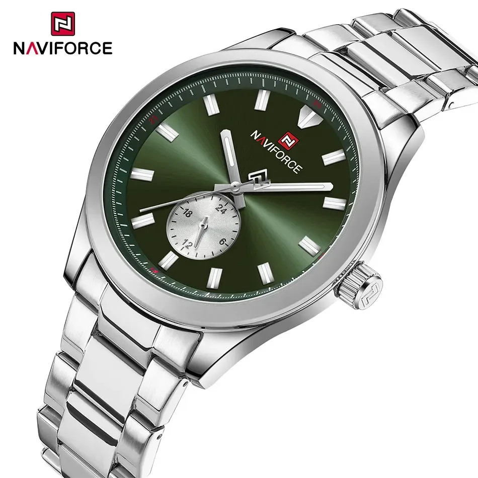 NAVIFORCE Деловые мужские часы, роскошные новые водонепроницаемые кварцевые наручные часы из нержавеющей стали, мужские серебряные светящиеся часы Relojes Hombre
NAVIFORCE Деловые мужские часы, роскошные новые водонепроницаемые кварцевые наручные часы из нержавеющей стали, мужские серебряные светящиеся часы Relojes Hombre