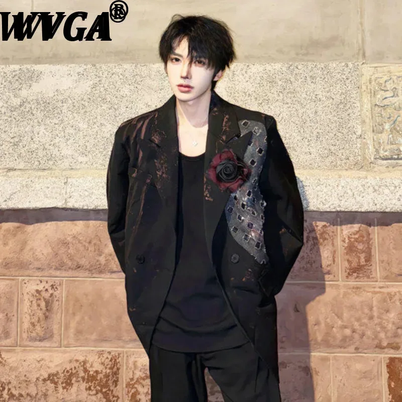 WVGA Suit Coats Spring Autumn New Man Darkwear Padded Shoulder Three-dimensional Petal Design Chic Long Sleeve Blazer Ins W11385
WVGA Suit Coats Spring Autumn New Man Darkwear Padded Shoulder Three-dimensional Petal Design Chic Long Sleeve Blazer Ins W11385