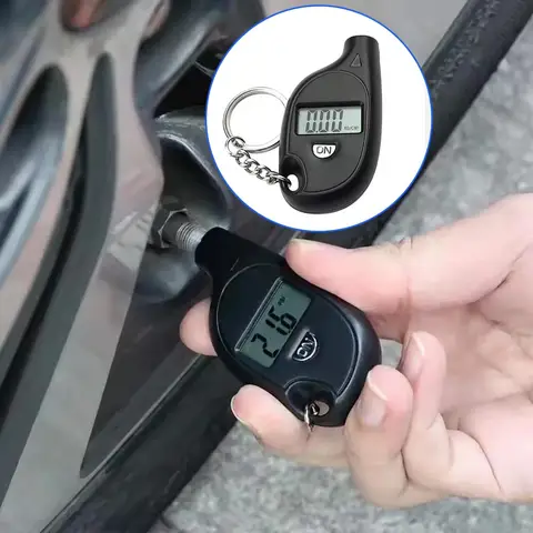Tire Pressure Gauge W/ LCD Display Digital Mini Keychain Style 3-150 PSI Car Tyre Air Pressure Tester Meter for Auto Motorcycle